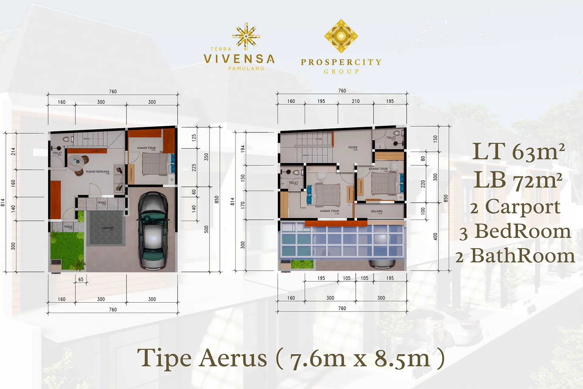 Terra Vivensa Floor Plan - Tipe Aerus